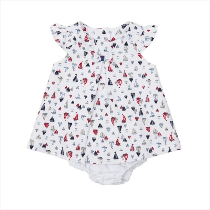 Rochita fete 0-12 luni cu chilotel, imprimeu pestisori, Babybol [1]