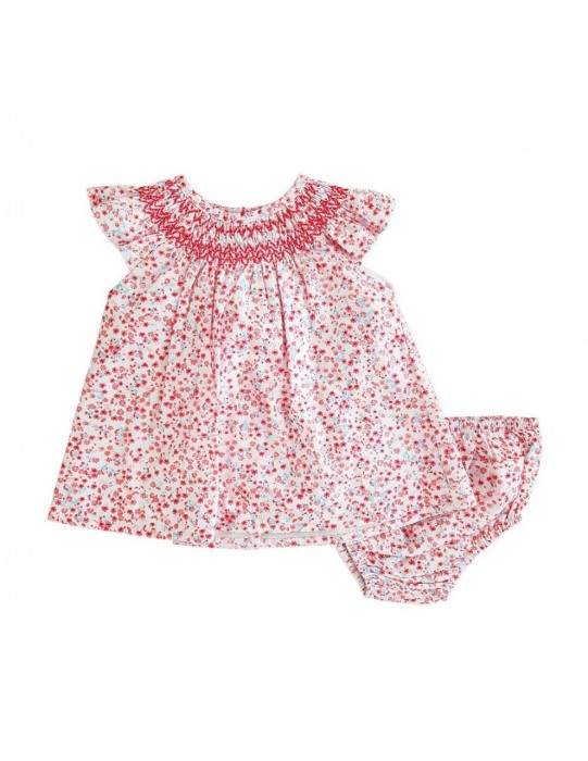 Rochita maneca scurta cu chilotel, imprimeu flori, Babybol [1]