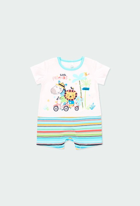 Salopeta bebe baiat 0-24luni, bumbac organic, Boboli [1]