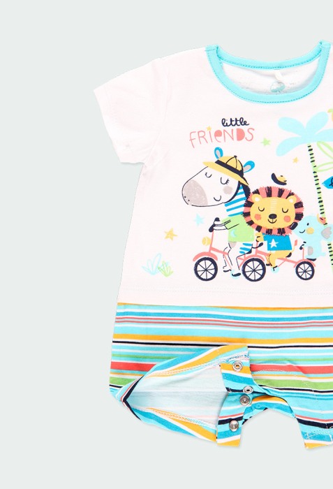 Salopeta bebe baiat 0-24luni, bumbac organic, Boboli [4]