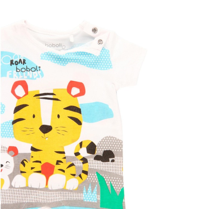 Salopeta bebe baiat, animal print, Boboli [3]