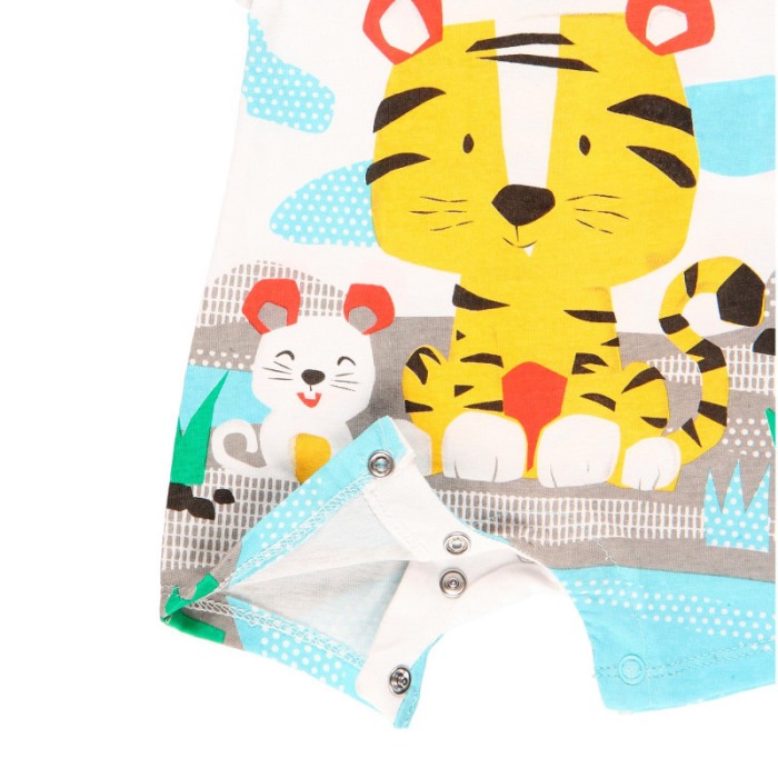 Salopeta bebe baiat, animal print, Boboli [4]