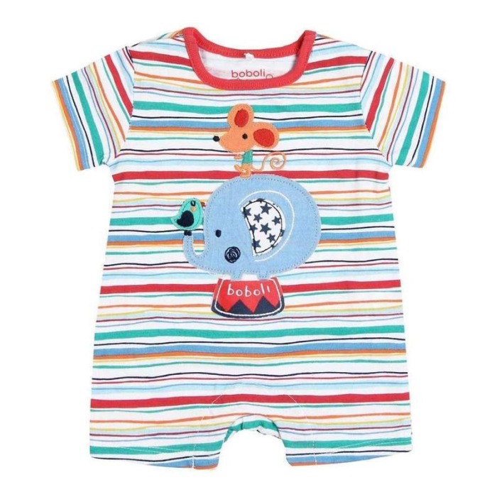 Salopeta bebe baiat,multicolor, aplicatie elefant,Boboli [1]