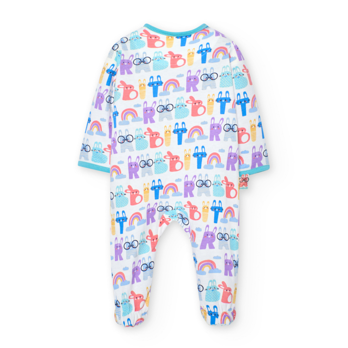 Salopeta bebe bumbac better cotton, unisex, animal print, multicolor, brand Boboli [2]