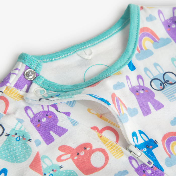 Salopeta bebe bumbac better cotton, unisex, animal print, multicolor, brand Boboli [3]