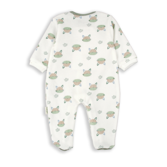 Salopeta bebe cu botosei, bumbac catifelat, animal print, brand Babybol [2]