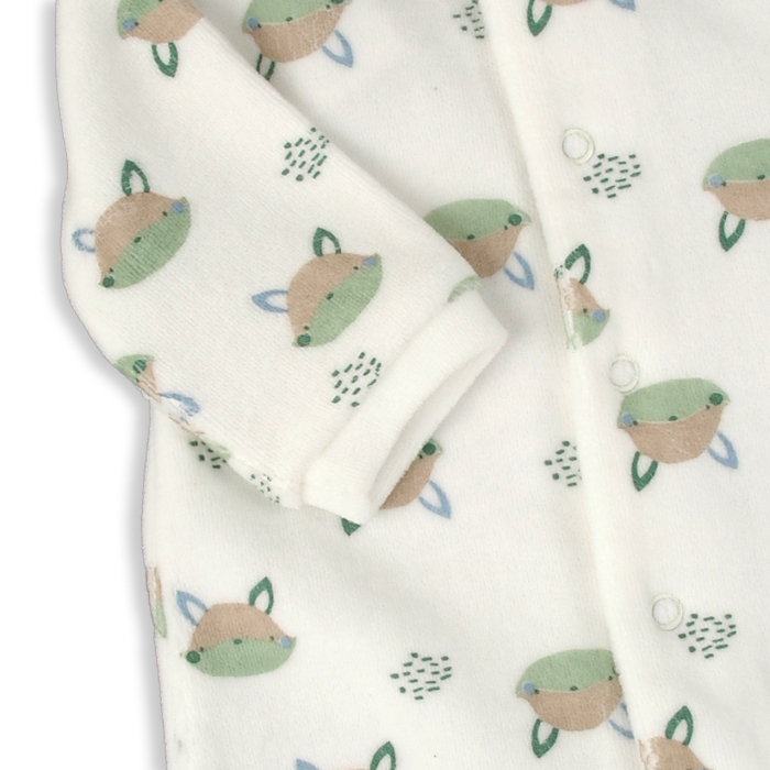 Salopeta bebe cu botosei, bumbac catifelat, animal print, brand Babybol [3]