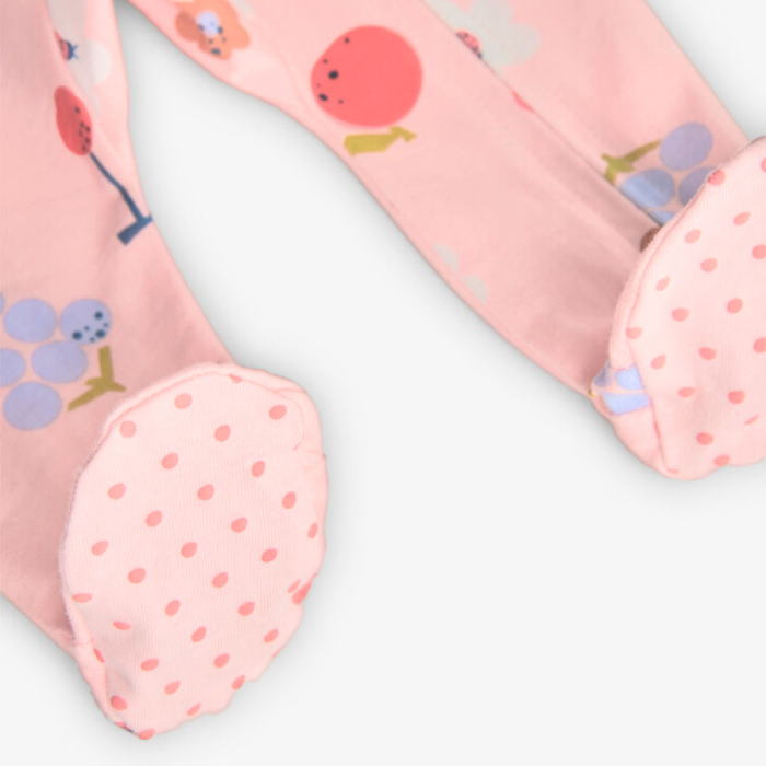 Salopeta bebe fetita, bumbac better cotton, imprimeu floral, roz, brand Boboli [4]