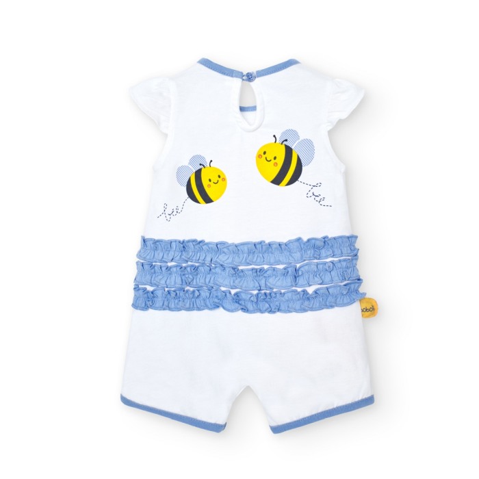 Salopeta bebe fetita, bumbac, imprimeu albinute, Boboli [2]
