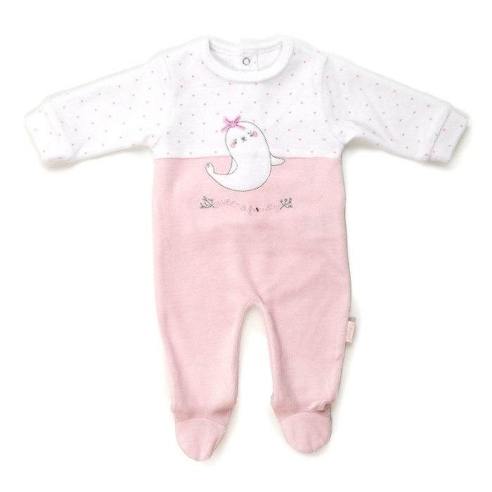 Salopeta bebe fetita catifea, roz, Babybol [1]