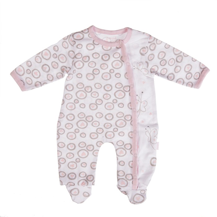 Salopeta bebe fetita cu botosei, bumbac, imprimeu inimioare, Babybol [1]