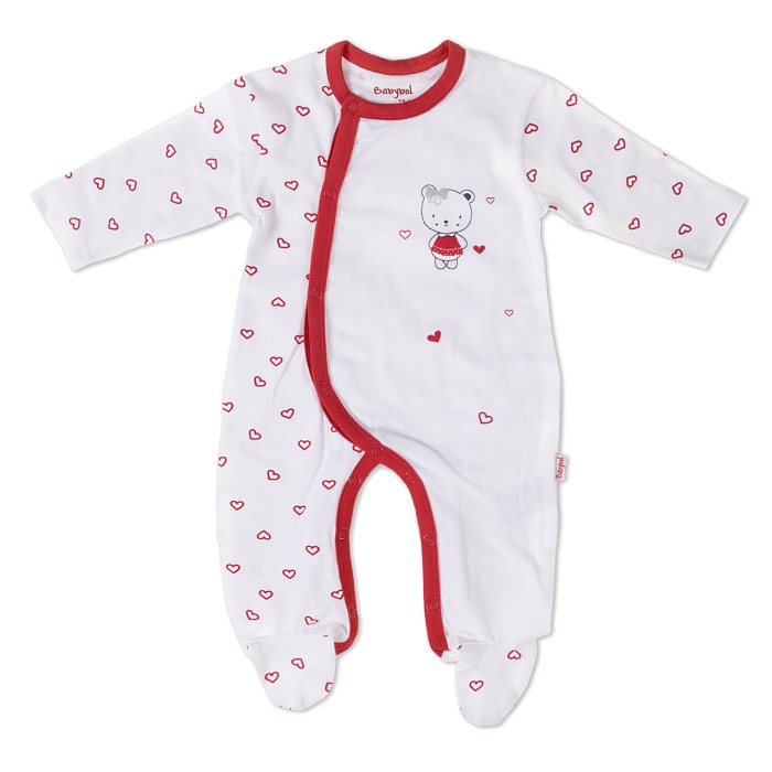 Salopeta bebe fetita, imprimeu inimioare rosii, Babybol [1]