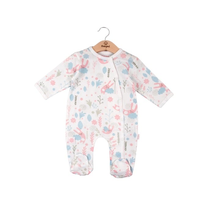 Salopeta bebe fetita maneca lunga, bumbac, deschidere fata, Babybol [1]