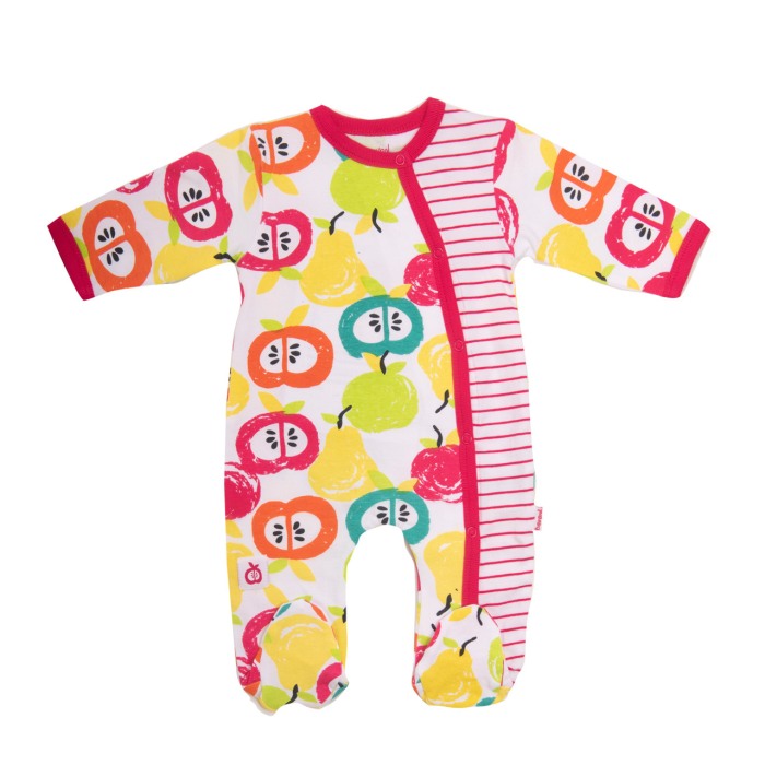 Salopeta bebe maneca lunga, imprimeu fructe, multicolor, Babybol [1]