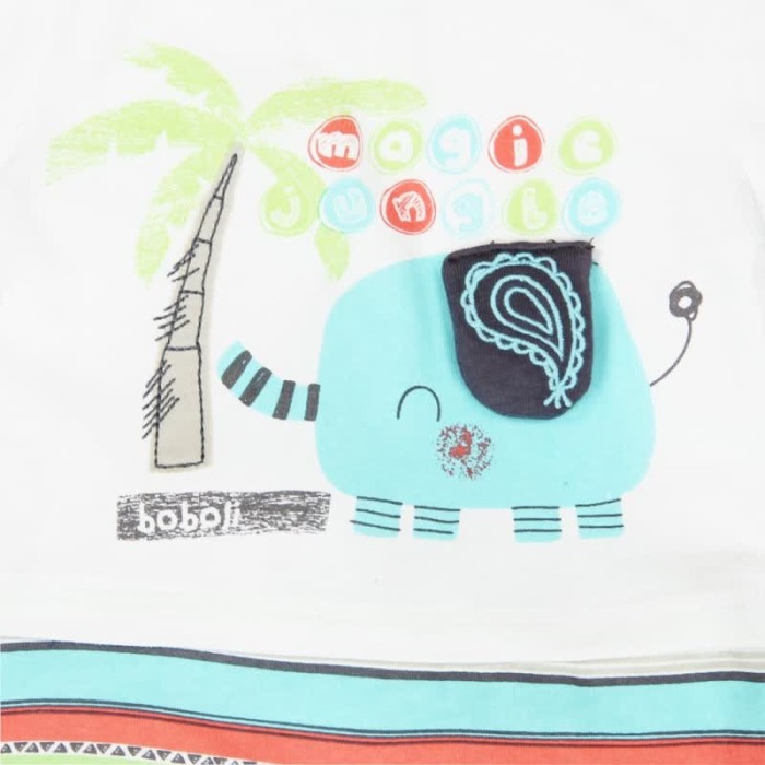 Salopeta bebe maneca scurta bumbac Boboli [4]