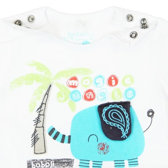 Salopeta bebe maneca scurta bumbac Boboli [3]