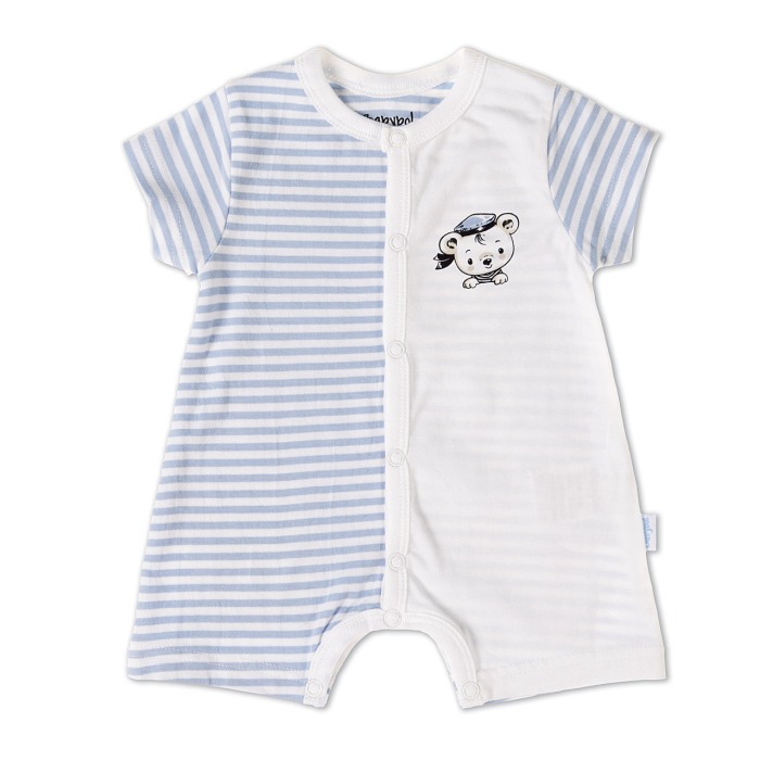 Salopeta bebe maneca scurta , dungi blue, Babybol [1]