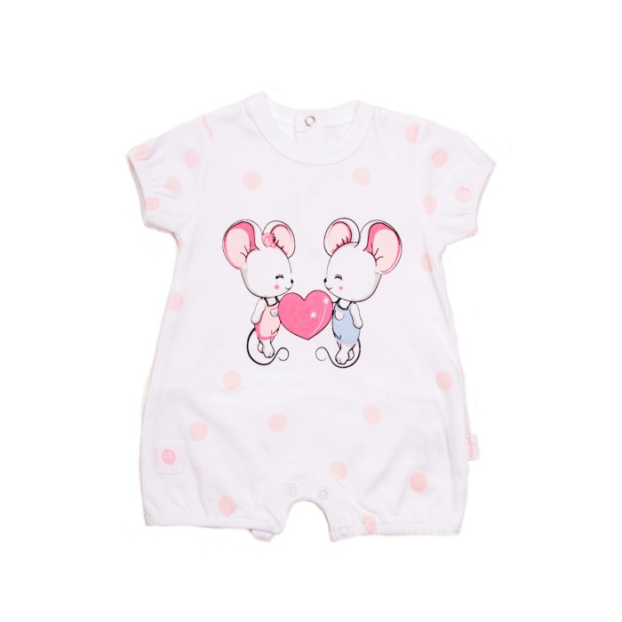 Salopeta bebe maneca scurta, imprimeu soricel, Babybol [1]