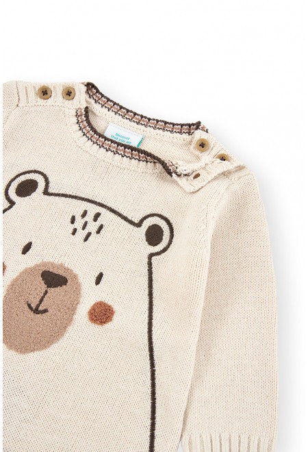 Salopeta bebe tricot, ursulet brodat, Boboli [3]