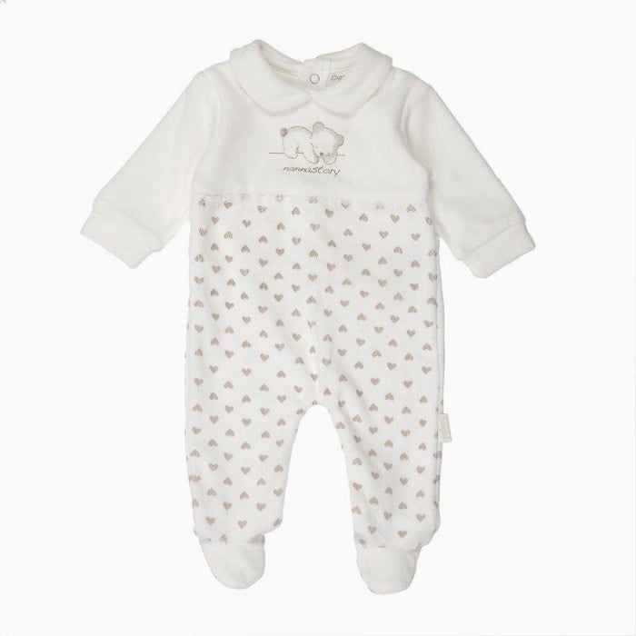 Salopeta catifea crem fetita 0-12 luni, Babybol [1]