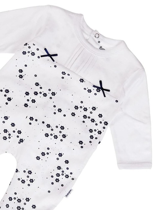 Salopeta maneca lunga , flori navy, Babybol [2]