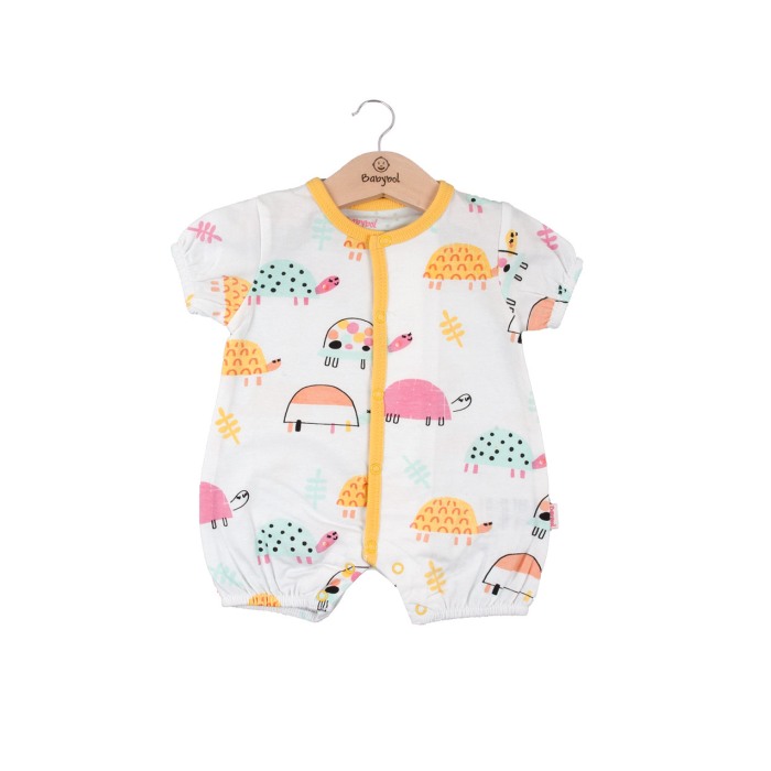 Salopeta maneca scurta, imprimeu broscute, Babybol [1]