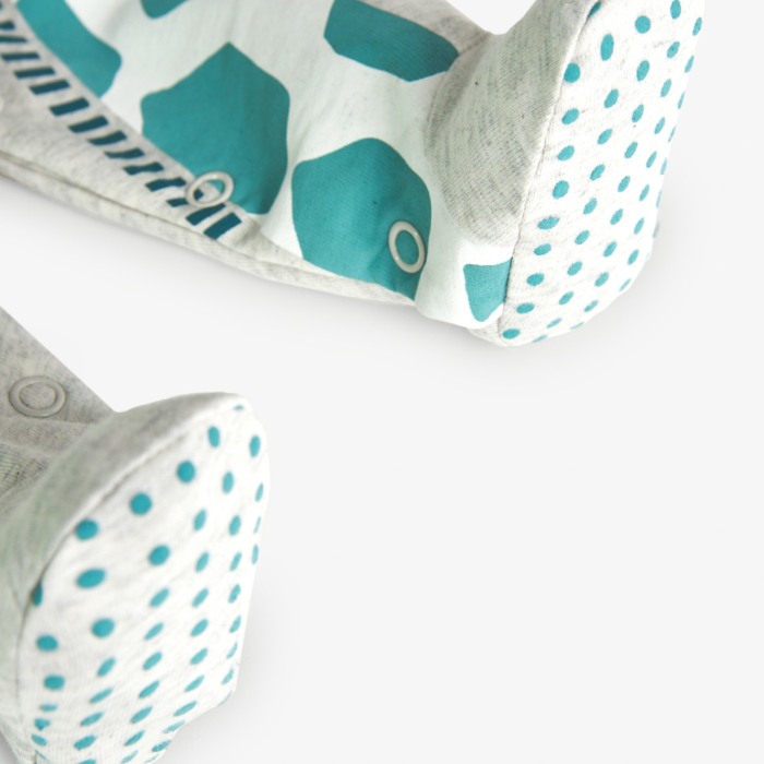 Salopeta nou nascut cu botosei, bumbac better cotton, animal print, gri, brand Boboli. [3]