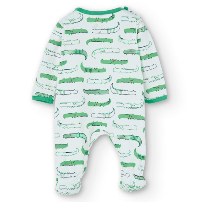 Salopeta tip pijama nou nascut baiat,imprimeu crocodili, Boboli [2]