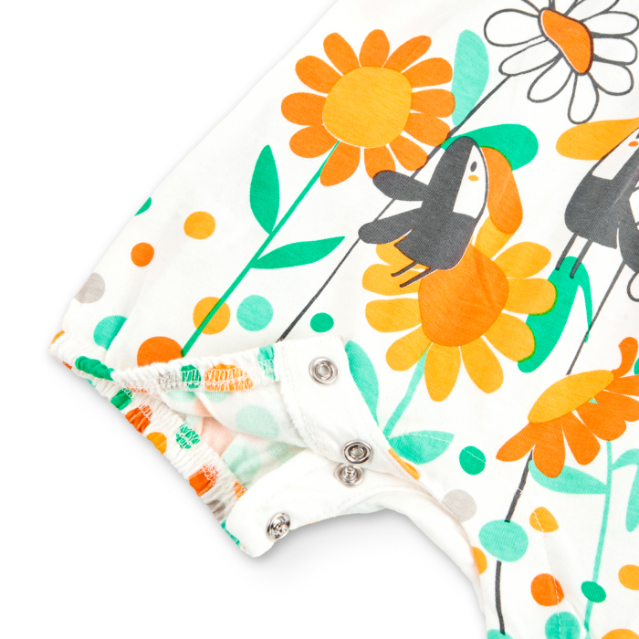 Salopeta vara bebe fetita, bumbac better cotton, imprimeu floral, brand Boboli [4]