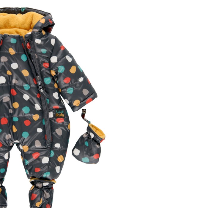 Salopeta zapada thermo bebe , gluga, manusi si botosei detasabili, buline multicolor Boboli [3]
