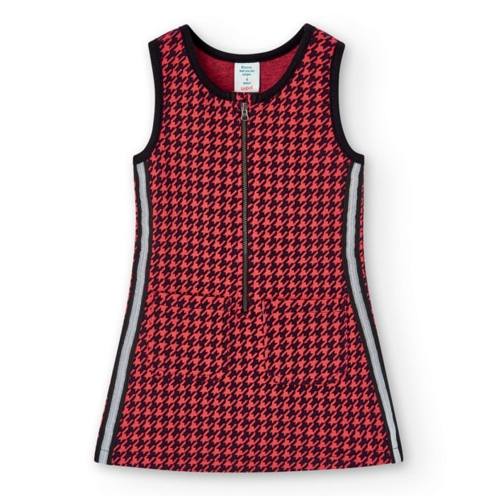 Sarafan fete tricot fin, imprimeu geometric, roz/negru, Boboli [1]