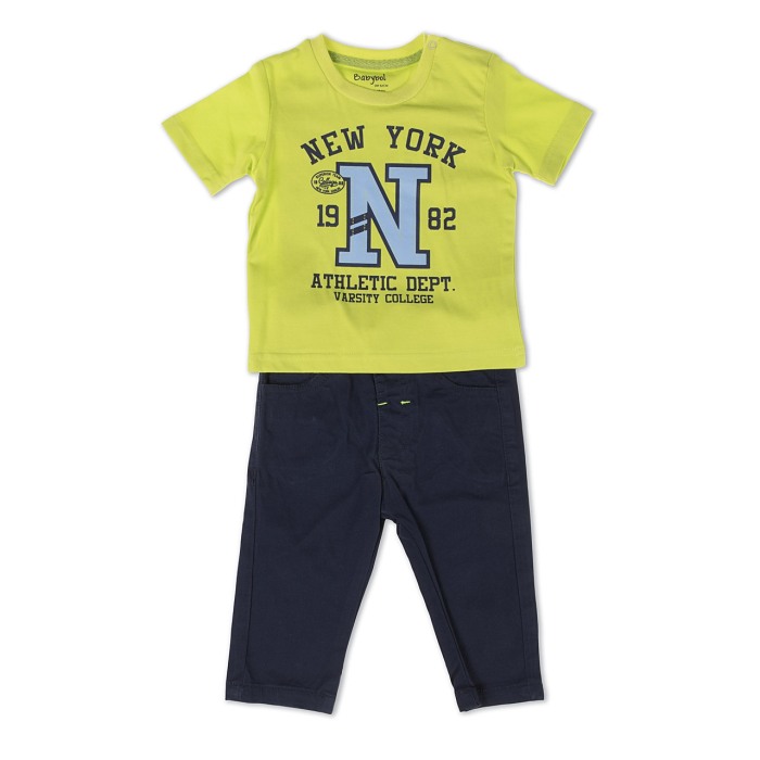 Set baiat , tricou maneca scurta si pantalon lung navy, Babybol [1]