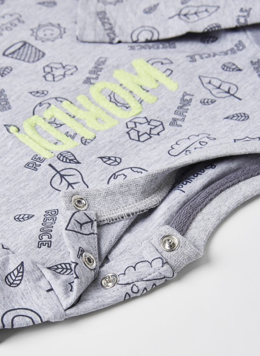 Set baieti, tricou maneca lunga cu pantalon vatuit gri, Boboli [2]