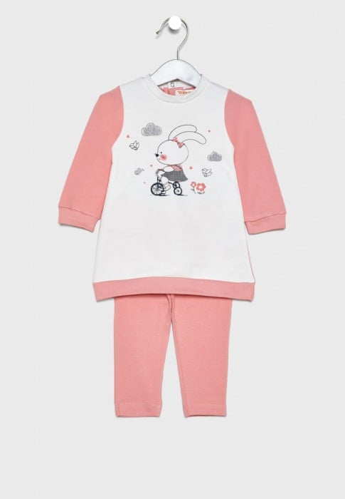 Set fetita 2 piese, rochie si colant, somon, Babybol [1]