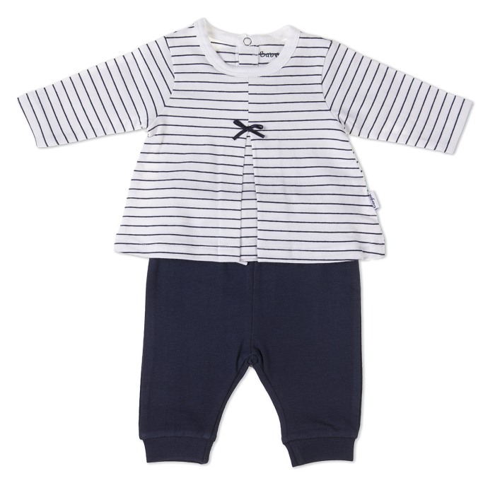 Set fetite, bluzita cu maneca lunga si pantaloni, navy, Babybol [1]