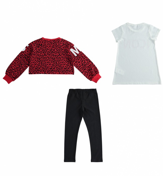 Set sport 3 piese, bluza , tricou maneca scurta si colant negru, iDO [2]