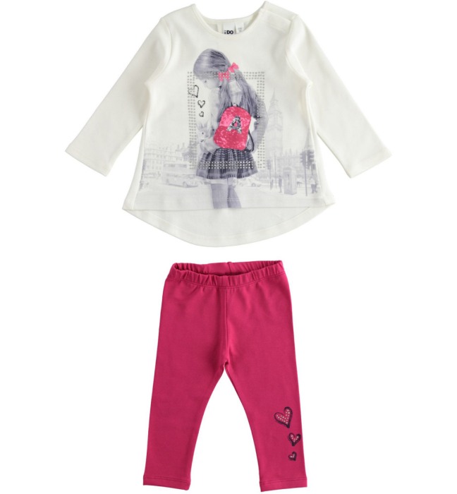 Set tricou maneca lunga si colant roz, iDO [1]