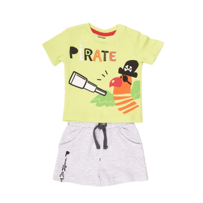 Set vara 2 piese bumbac baiat, imprimeu pirat, Babybol [1]