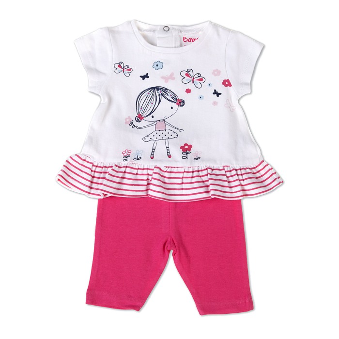 Set vara fete Babybol, tricou si colant, fucsia [1]