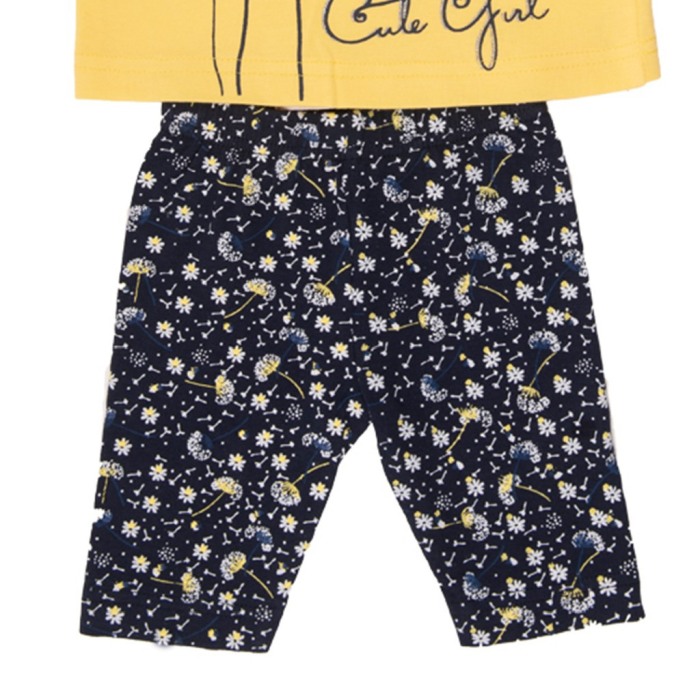 Set vara fetita 3 piese , tricou galben, colant si bandana cap, Babybol [4]