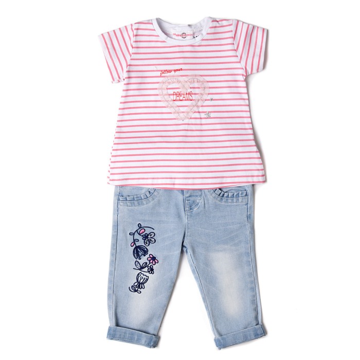 Set vara fetite tricou cu blugi light blue, Babybol [1]