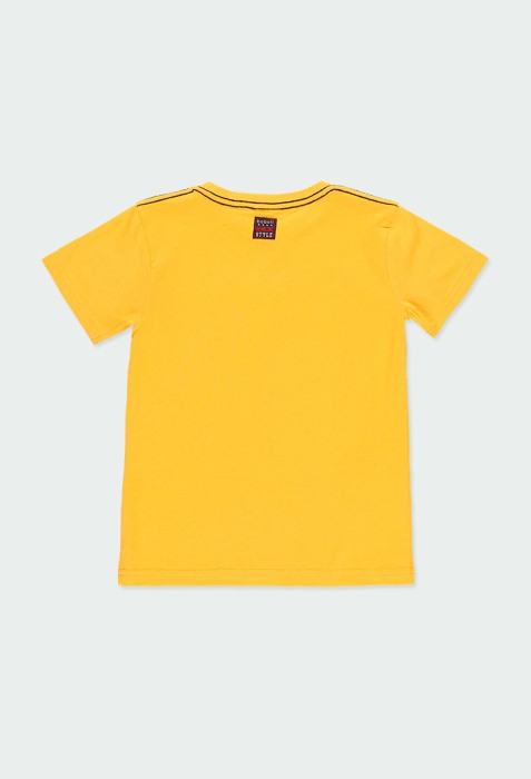 Set vara, tricou cu pantaloni scurti baiat, bumbac, mustar, Boboli [4]