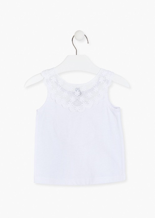 Top fete , motiv etnic floral, alb [2]