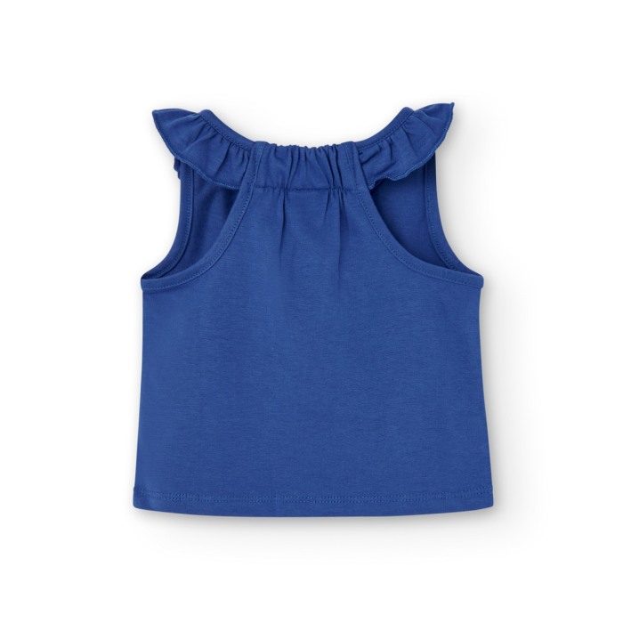 Top fetite bumbac better cotton, imprimeu floral, albastru, brand BOBOLI [2]