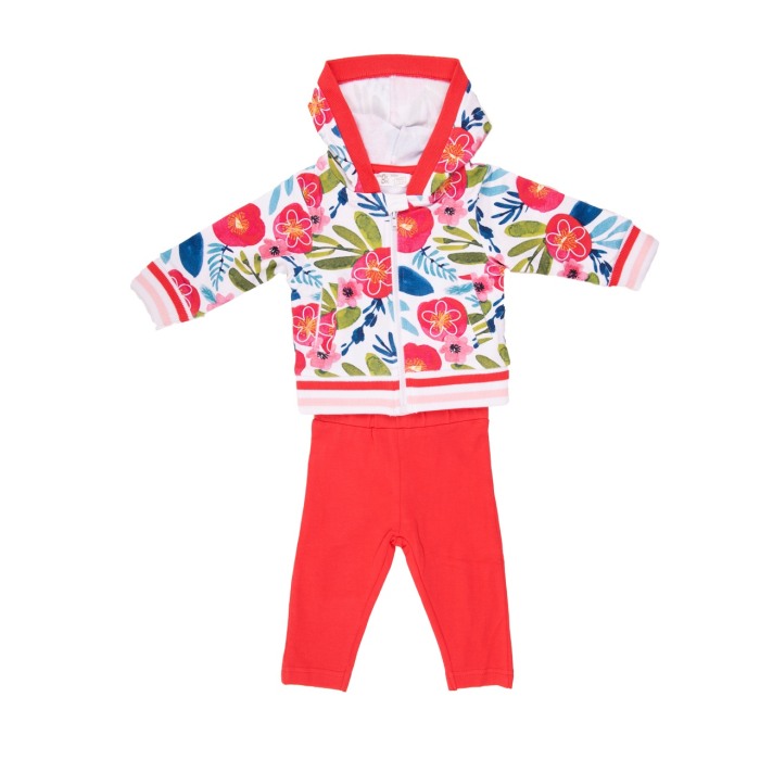 Trening 2 piese fetite, imprimeu floral, hanorac cu gluga Babybol [1]