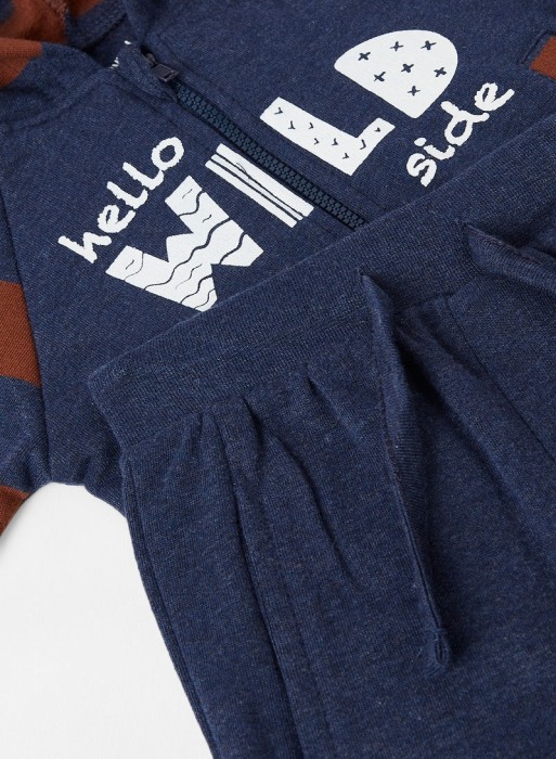 Trening 3 piese bebe baiat, bumbac, hanorac cu gluga, brand Babybol [4]