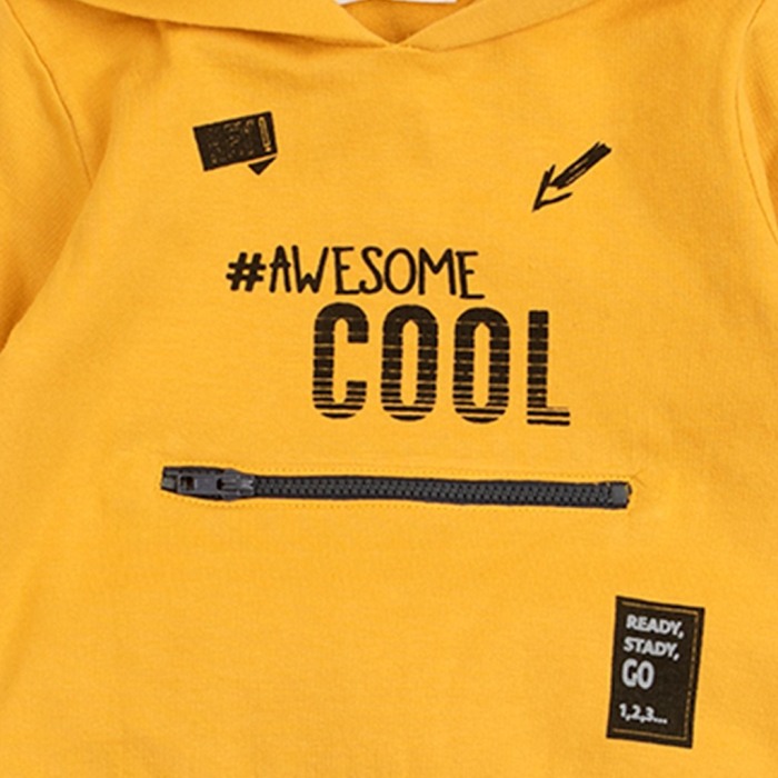 Trening baiat 2 piese , hanorac gluga, mustar # Awesome cool, Babybol [3]