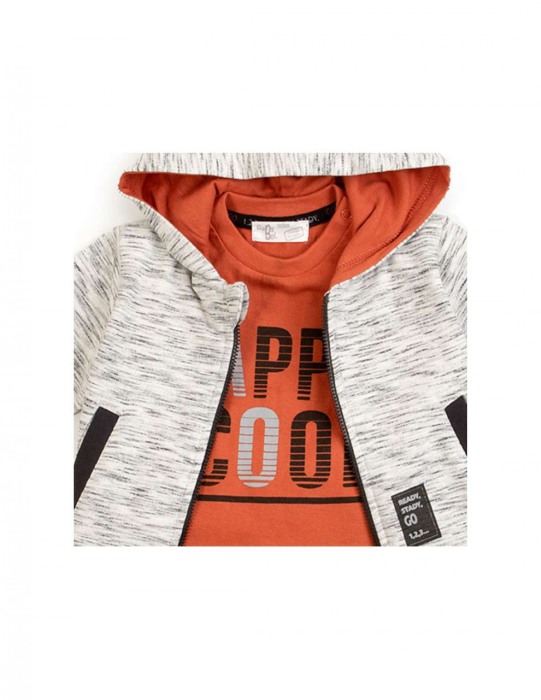 Trening baiat 3 piese , hanorac cu gluga, gri, Babybol [2]