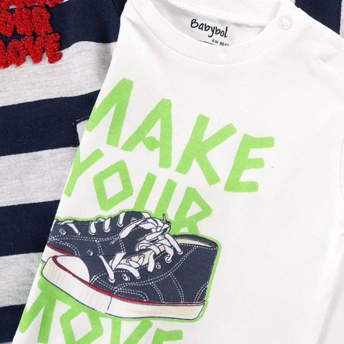 Trening baiat bumbac 3 piese, navy, Babybol [2]