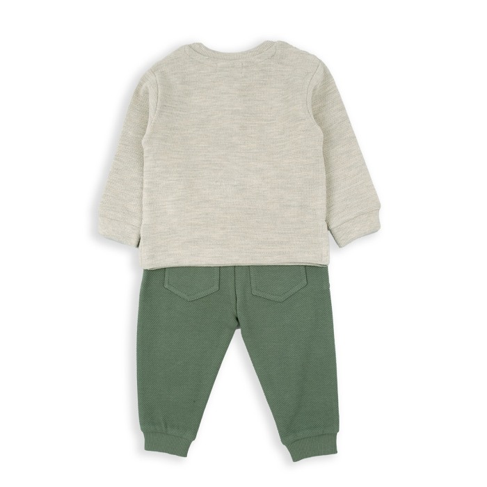 Trening baieti bumbac, bluza cu pantaloni lungi, kaki, Babybol [3]